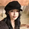 Sombrero Octogonal Vintage Plisado para Mujer, Otoño e Invierno, Gorra Newsboy Adelgazante, Sombrero de Artista Marrón Versátil, Sombrero de Sol para Cabeza Grande