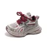 Zapatos deportivos para niños, zapatillas casuales de malla para niños, zapatillas de papá de suela gruesa, nuevo estilo primavera/verano 2026, zapatos de lona transpirables para niñas