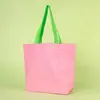 Bolsas de Tecido Coloridas Macaron para Loja de Roupas, Bolsas Tote Impermeáveis de Grande Capacidade, Sacolas de Compras Ecológicas para Supermercado, Logo Personalizável