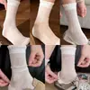 Calcetines de Malla Transpirables Versátiles Dulces de Encaje Estilo Ballet a Media Pantorrilla Nuevos de Primavera y Otoño Calcetines Lindos de Gato Chica Lolita