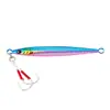 Señuelo metálico tipo jig hundible de doble anzuelo, señuelo artificial con plomo deslizante metálico, pez de plomo hundible para pesca en agua dulce de lance largo, señuelo artificial para pesca de róbalo en mar