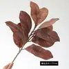 Sensação na mão Planta Verde Magnólia Folha Flor Simulação Folha Qin Figueira Flor Artificial Paisagem Decoração Externa Folha de Magnólia Planta Simulação Planta Verde