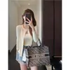 Conjunto de dos piezas casual, favorecedor y a la moda: Conjunto de camisola y cárdigan, corto, ancho, fino, para mujer, nuevo para principios de otoño 2026