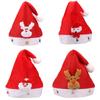 Nova decoração de Natal pequeno presente levou luminoso chapéu de Natal chapéu de Natal de pelúcia não tecido para adultos
