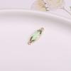 Fronteiriço Cobre Banhado a Ouro Luneta Cristal Oval Pingente Duplo Brincos Pendentes Anel Pulseira Colar Acessórios de Joalheria DIY Conectores