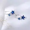 Brincos Elegantes de Estrela Azul com Design de Nicho, com uma Vibração Fresca e Doce, Acessórios de Orelha Exquisitos, Modernos e Únicos para Mulheres