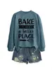 BAKE THE WORLD Loja Independente da Lista de Desejos da Amazon Moletom Feminino Outono Inverno Versátil e Moderno com Gola Redonda e Manga Longa