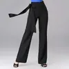 Calça de Fita para Dança Latina Calça de Dança Calça de Dança Moderna Calça de Salão Calça Larga de Cintura Alta Traje para Quadrilha