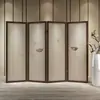 Nueva Pantalla Divisoria Estilo Chino para Sala de Estar y Dormitorio, Pared de Entrada de Madera Maciza para Uso Doméstico, Pantalla Plegable Móvil Simple de Loto
