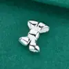 Contas espaçadoras vintage em formato de laço com furo passante em prata de lei S925, feitas à mão para pulseiras e colares DIY, contas soltas, acessórios de prata e materiais