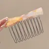 Pente de Acetato Estilo Coreano com Dentes Invertidos, Grampo para Franja Feminino, Acessório de Cabelo Tendência para Organizar os Lados