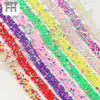 Respaldo Adhesivo Termofusible de Doble Cara, Tiras de Diamantes Mixtos Cilíndricos de Resina Colorida, Tiras de Diamantes de 1.5cm de Ancho, Pegatinas de Cristal para Zapatos y Bolsos