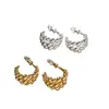 Pendientes de Aro Hueco Redondo con Forma de C Yijunyuan de Qingdao para Mujer, Estilo de Lujo Ligero de Gama Alta, Transmisión en Vivo, Tienda Física, Dropshipping Transfronterizo