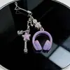 Corrente de Celular em Formato de Fone de Ouvido Musical Estilo Ins, Pingente Personalizado para Mochila, Chaveiro de Nota Musical, Pingente Criativo e Estiloso