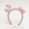 Nova Faixa de Cabelo Gatinho Estampa de Leopardo Fofa Super Fofa de Pelúcia Grampo de Cabelo de Aba Larga Faixa para Lavar o Rosto Maquiagem Máscara Headband Atacado