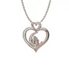 Accesorios de Colgante de Collar de Amor en Forma de Corazón de Acero de Titanio para Mujer, Apilable, Estilo de Alta Gama Otoño e Invierno, Cadena para Clavícula de Acero Inoxidable Incrustada con Circonita