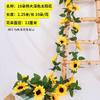 Girasol Ratán Girasol Guirnalda de Flores Guirnalda de Flores Falsas Colgante de Pared Bloqueo de Tubo de Aire Acondicionado Tira de Flores Decorativas Decoración para el Hogar