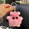 Colgante Llavero Duende Bola de Carbón Pequeña Piel de Conejo Imitación, Encanto de Bolsa Muñeco Peluche Lindo de Moda