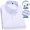 Camisas Masculinas 100% Algodão, Camisas Listradas Azuis de Alta Qualidade, Camisas que Não Amassam, Camisas Casuais de Negócios Masculinas de Alta Qualidade, Tamanhos Grandes