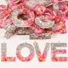 Novo Glitter Prata em Pó de Cebola Epóxi Acessórios de Resina 26 Letras Inglesas Chaveiro Pingente Acessórios DIY Atacado