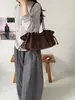 Bolsa Tote de Nylon de Gran Capacidad Estilo Coreano 2026 para Mujer, Moda de Nicho Casual con Cierre de Cordón para Hombro o Debajo del Brazo