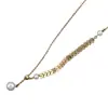 Collar Colgante Ajustable Personalizado Transfronterizo Europeo y Americano de Espiga de Trigo Perla de Imitación Cadena para Clavícula con Borla Chapado en Oro Real de 18K Lujo Accesible