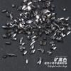 Negro de Fondo Plano Forma Irregular Mineral de Diamante Gota de Agua Negra Corazón de Mariposa Cristal K9 Decoraciones para Uñas Diamante al por Mayor Adornos de Diamante Cristal