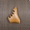 Pente de Massagem de Sândalo Dourado Couro Cabeludo Cinco Dentes Cabeça Redonda Pente Meridiano Corpo Universal Acuponto Pente de Massagem de Sândalo Atacado