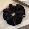 Scrunchie de Veludo Retrô Francês para Mulheres, Elástico de Cabelo Elegante Estilo Preguiçoso, Flor Exquisita para Coque, Acessório de Cabelo para Rabo de Cavalo