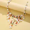 Streamer Ámbar~Collar Largo de Cuentas Ojo de Tigre Estilo Retro Maillard para Mujer Otoño e Invierno Lujo Accesible Suéter de Gama Alta
