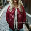 Sudadera de Algodón con Cuello Alto y Pliegues para Mujer 2025, Estampado Floral Retro, Rayas Otoño e Invierno, Botones, Sudadera para Mujer