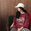 2025 Nuevo Estilo de Verano Harajuku Bf Estudiante Holgada y Versátil Estampado de Dibujos Animados Manga Tres Cuartos Cuello Alto Camiseta Base para Mujer