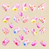 Pegatinas para Uñas Rosas Florales de Longitud Media Cuadradas, Pegatinas para Uñas de Moda Europea y Americana, Uñas Portátiles Desmontables