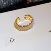 Anillo abierto de circonita ovalada súper brillante estilo Ins coreano anillo para el dedo índice de gama alta nicho anillo de dedo pequeño y exquisito