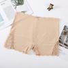 Pantalones Cortos de Boxer Lisos de Seda Helada para Mujer con Ribete de Encaje Color Sólido Elásticos sin Costuras Talla Grande Pantalones de Seguridad Antideslumbrantes para Mujer