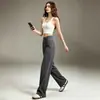 Pantalones de Yoga de Pierna Recta y Pierna Ancha para Mujer, Diseño de Bolsillo Trasero en la Cintura, Alta Elasticidad, No Sudorosos, Pantalones Largos Deportivos para Correr y Entrenamiento