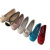 Zapatos Brisa Nocturna Lazo Francés Azul Zapatos Planos Pequeños Zapatos de Ballet Primavera Temprana Nuevos Suela Suave Zapatos de Mujer Zapatos Escotados