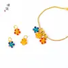 Collar pulsera colgante flor de durazno florete accesorios diy Oro Vietnamita de larga duración con cuentas con cuentas mujeres