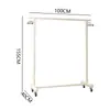 Perchero de Pie Color Crema para Sala de Estar, Estante de Almacenamiento y Colgado de Ropa, Perchero Sencillo con Ruedas para Dormitorio de Estudiante