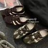Tênis de Treino Alemão Feminino 2026 Verão Novo Malha Fina Respirável Couro Genuíno Bico Quadrado Raso Mary Jane