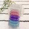 8 scrunchies de línea telefónica con degradado en caja, cuerda para el pelo, cuerda de teléfono transfronteriza, goma elástica, joya simple, accesorio para el cabello, anillo para el pelo transparente, venta al por mayor