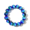 Pulseira de Vidro Colecionável Luminosa Dupla Face com Folha de Prata Degradê Azul Tempestade da Namíbia Acessórios de Pulseira Iridescente Venda por Atacado