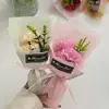 Dia das Mães Dia dos Namorados Flor de Sabão Buquê de 3 Rosas Buquê de Sabão Cravo com Caixa de Presente Presente