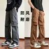 Pantalones de trabajo retro estilo americano multibolsillos, para hombre, pierna recta, corte holgado, otoño/invierno, pantalones largos casuales para hombre de calidad de exportación