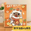 Gatito Lindo con Bufanda Pintura al Óleo Digital para Colorear DIY Interactivo Padre-Hijo Amigable para Principiantes Pintura Decorativa Acrílica