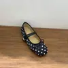 Sapatilha Plana Estilo Francês Bolinhas Pretas Estilo Coreano Sapatos Femininos Primavera/Verão 2026 Sapatos Mary Jane com Laço