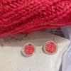 Pendientes Colgantes Estilo Chino Carácter Rojo de la Fortuna Año del Caballo para Mujer con Gancho de Plata, Simbolizando Riqueza Instantánea, Ambiente Festivo, Pendientes de Año Nuevo