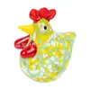 Cuentas de Cristal Creativas de Pollo Gallo Adornos de Animales de Color Adornos para Sala de Estar Hogar Adornos Simples Modernos para el Hogar