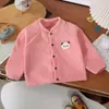 Jaqueta de Fleece para Bebês Meninos e Meninas, Novo Top Infantil para Primavera e Outono, Cardigã Espesso Estiloso e Fofo para Bebês e Crianças Pequenas