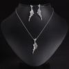 Set de Novia de Pendientes y Collar con Borlas de Circonita Nuevo Transfronterizo, Cadena para Clavícula de Lujo Ligero a la Moda, Venta al por Mayor de Joyería de Alta Gama